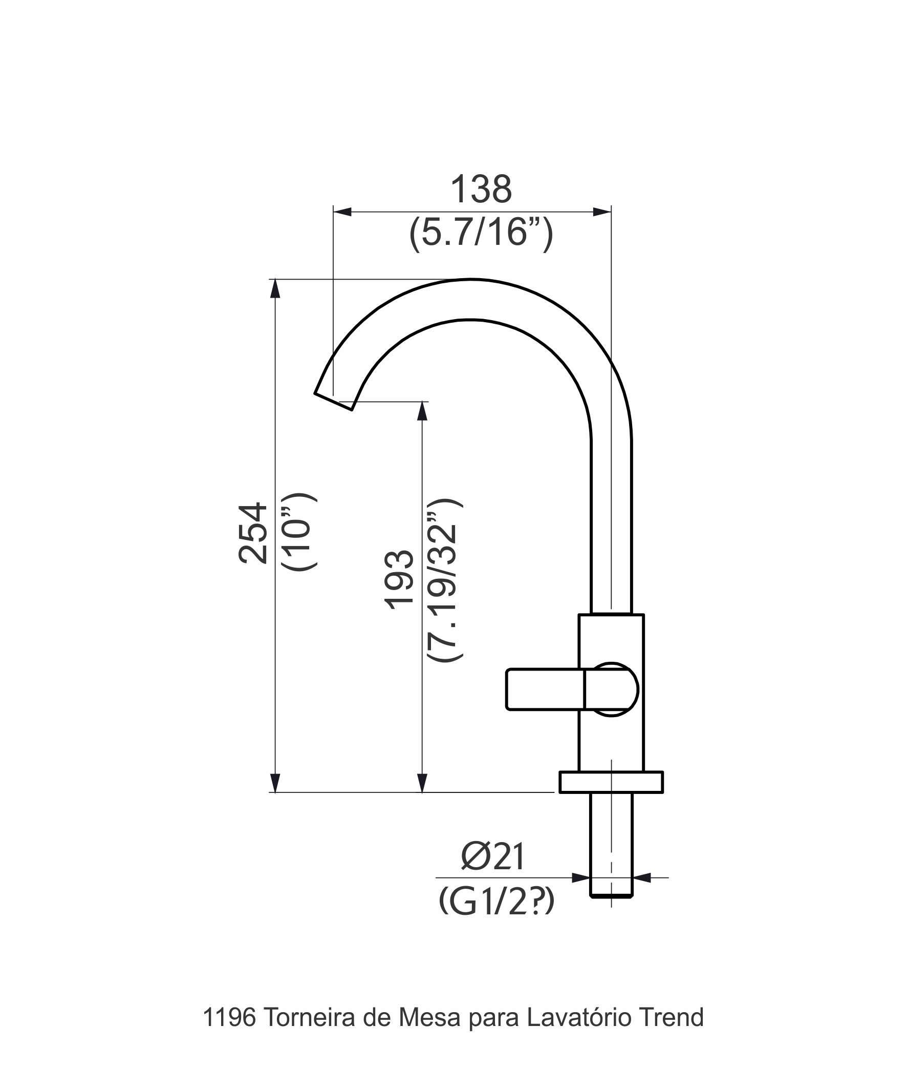 10734410 - 1196 C83 Torneira de mesa para lavatório - Trend