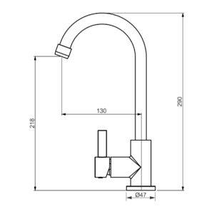 10749910 - 2877 C44 - Misturador monocomando para lavatorio - Mais - desenho