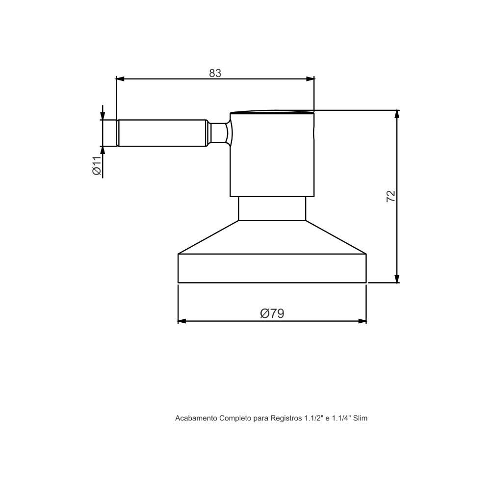 11622310 - C36 - Acabamento para registro DN 32-40 base deca - Slim - desenho