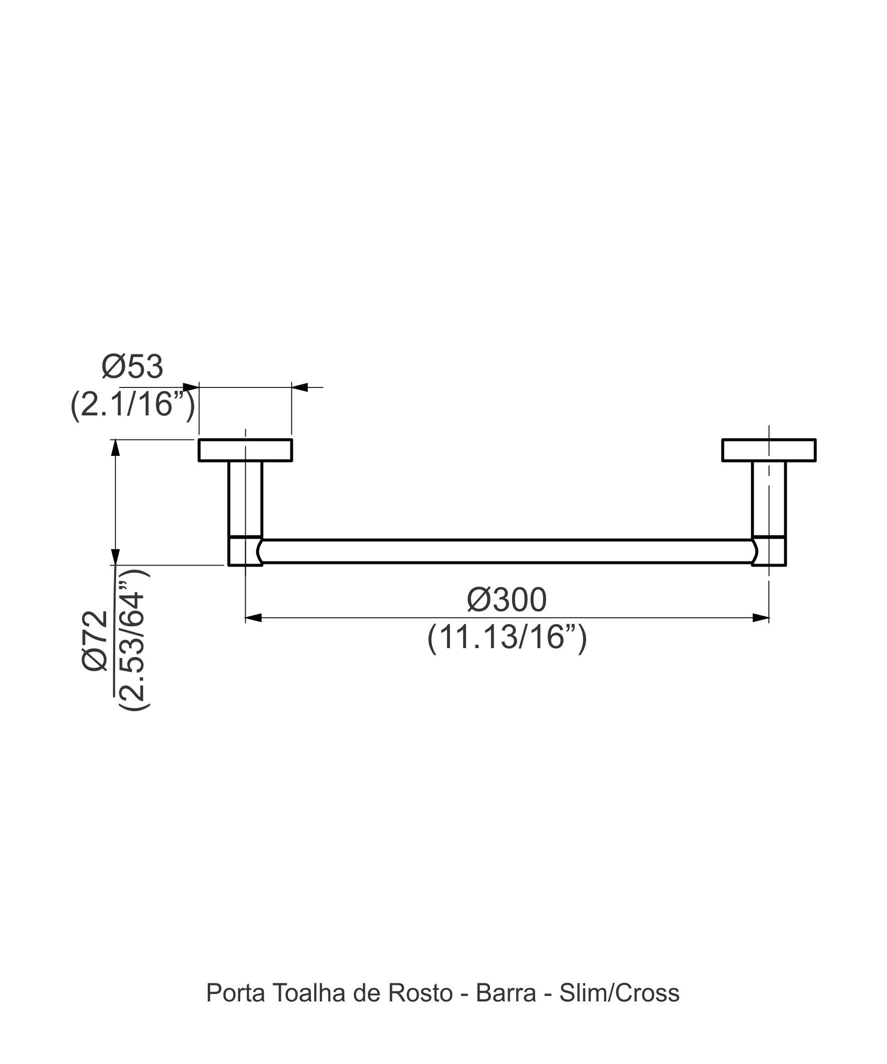 12122910 - C36 - Porta toalha de rosto - barra - Slim