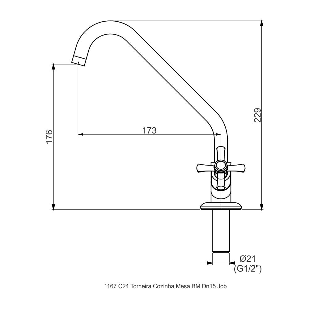 10755610 - 1167 C24 - Torneira para cozinha mesa - Job