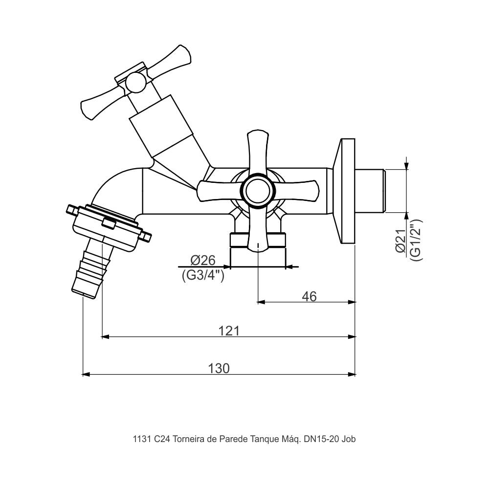 10756410 - 1131 C24 - Torneira para tanque e máquina - Job